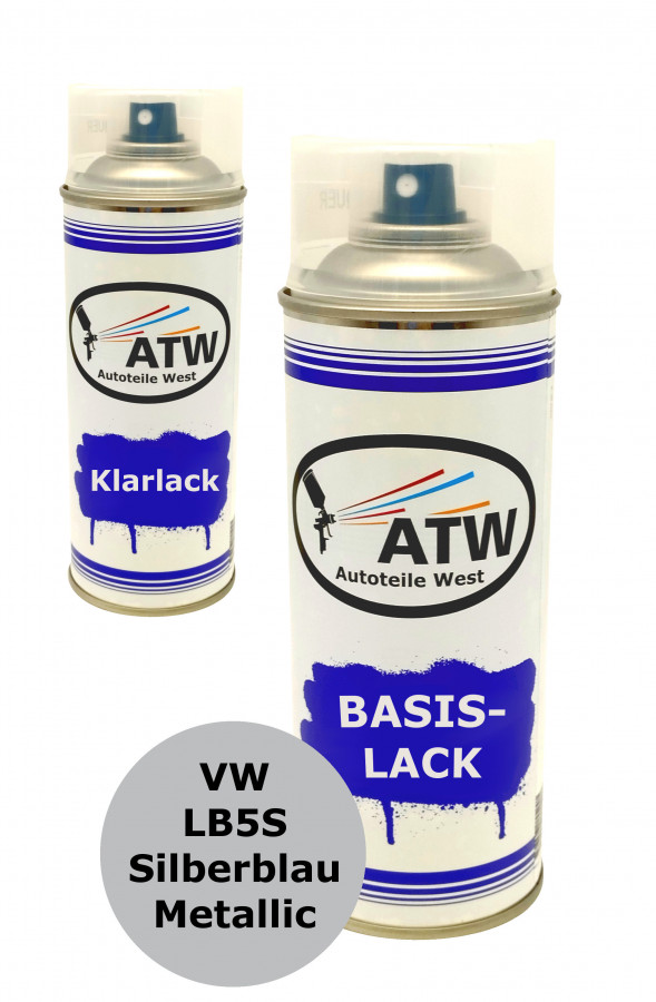 Autolack für VW LB5S Silberblau Metallic+400ml Klarlack Set